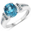 2.72 Carat London Blue Topaz & Blue Diamond Sterling Silver Ring