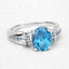 2.72 Carat London Blue Topaz & Blue Diamond Sterling Silver Ring