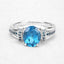 2.72 Carat London Blue Topaz & Blue Diamond Sterling Silver Ring