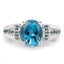 2.72 Carat London Blue Topaz & Blue Diamond Sterling Silver Ring