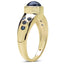 14K Yellow Gold Plated Blue Sapphire & Diamond Ring