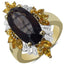 Anillo de cóctel de cuarzo ahumado y citrino chapado en oro amarillo de 14K