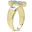 Bague Bypass en Or Jaune 14K Plaqué avec Topaze Bleue et Diamant