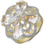 14K Yellow Gold Plated Crystal Quartz & Diamond Ring