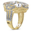 14K Yellow Gold Plated Crystal Quartz & Diamond Ring
