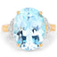 14K Yellow Gold Plated Blue Topaz & White Topaz Ring