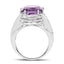 Bague en argent sterling avec améthyste véritable de 10,02 carats