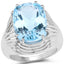 Bague de fiançailles en argent sterling avec topaze bleue véritable de 12,10 carats