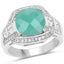 Bague en argent sterling avec émeraude véritable de 4,09 carats et topaze blanche