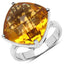 9.05 Carat Genuine Citrine Sterling Silver Engagement Ring