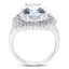 5.30 Carat Aquamarine, Tanzanite & White Topaz Sterling Silver Ring