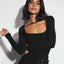 Elegant Square-Cut Lace-Up Jumpsuit