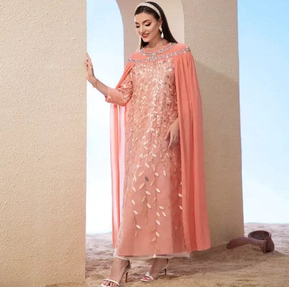 Vestido de Capa de Moda con Bordado de Malla