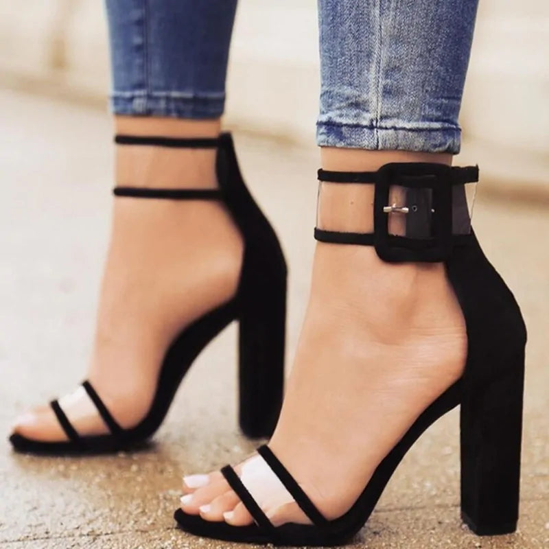 Women's Elegant Hollow High Heels Sandals