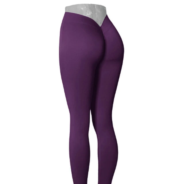 Pantalons de yoga en nylon V Back pour femmes
