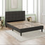 Lit plateforme rembourré couture carrée - King