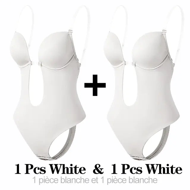 Deep V-Neck Shapewear Bodysuit for Women