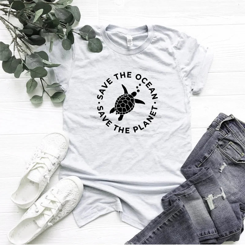 T-shirt d'été pour femmes Planet Protect Environment
