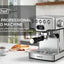 Máquina de Espresso Geek Chef de 20 Bares con Espumador de Leche - Acero Inoxidable