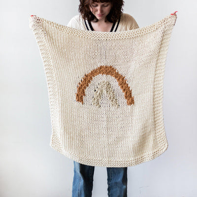 Mini Rainbow Blanket - Handmade Merino Wool