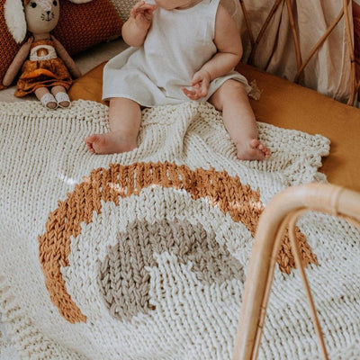 Mini Rainbow Blanket - Handmade Merino Wool