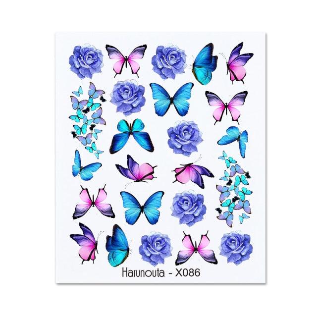 Rainbow Wave Love Heart Pattern Nail Art Decals