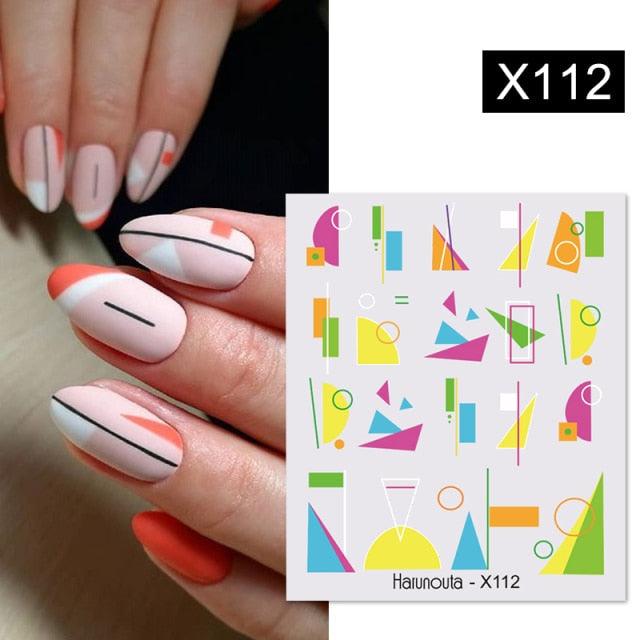 Rainbow Wave Love Heart Pattern Nail Art Decals