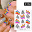 Rainbow Wave Love Heart Pattern Nail Art Decals