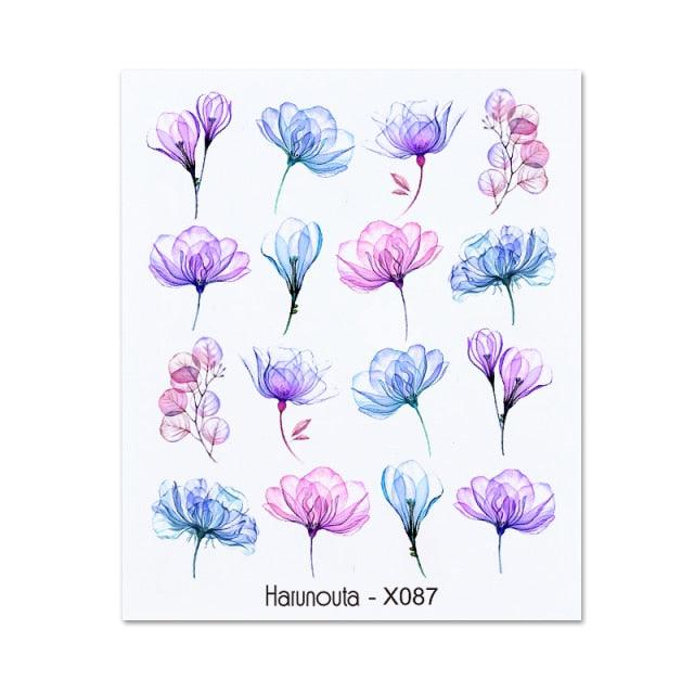 Rainbow Wave Love Heart Pattern Nail Art Decals