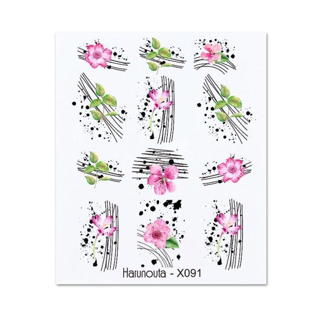 Rainbow Wave Love Heart Pattern Nail Art Decals