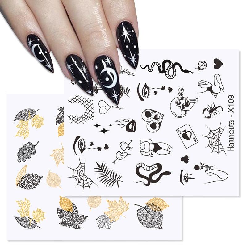 Rainbow Wave Love Heart Pattern Nail Art Decals