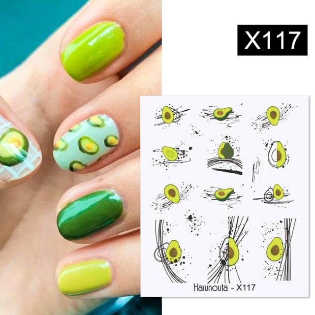Rainbow Wave Love Heart Pattern Nail Art Decals