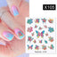 Rainbow Wave Love Heart Pattern Nail Art Decals