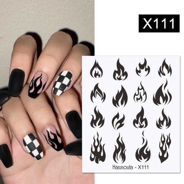 Rainbow Wave Love Heart Pattern Nail Art Decals