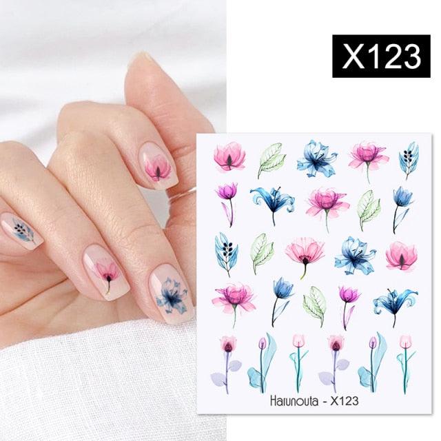 Rainbow Wave Love Heart Pattern Nail Art Decals