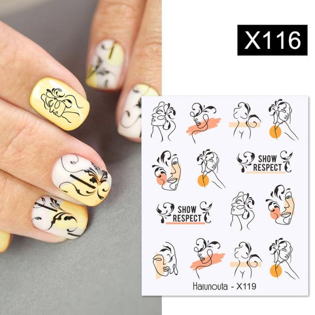 Rainbow Wave Love Heart Pattern Nail Art Decals