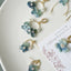 Real Blue Hydrangea Earrings with Pearl & Crystal Drop
