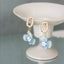Real Blue Hydrangea Earrings with Pearl & Crystal Drop