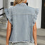 Raw Hem Cap Sleeve Denim Jacket - Korvel
