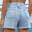 Raw Hem Denim Shorts - Korvel