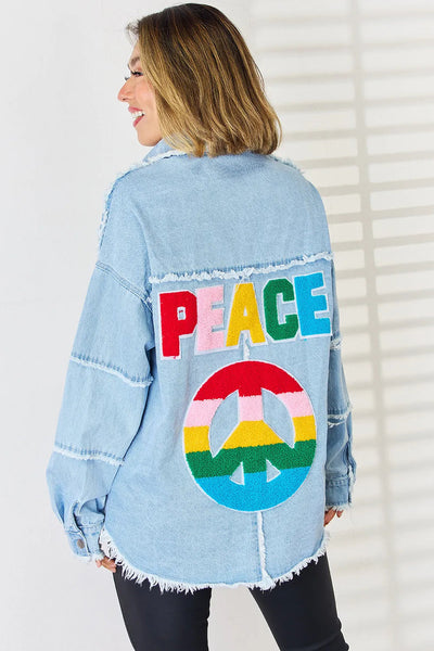 Raw Hem Dropped Shoulder Denim Top - Korvel