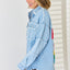 Raw Hem Dropped Shoulder Denim Top - Korvel
