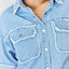 Raw Hem Dropped Shoulder Denim Top - Korvel
