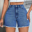 Raw Hem High Waist Denim Shorts - Korvel