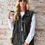 Raw Hem Sleeveless Button Up Denim Jacket - Korvel