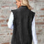 Raw Hem Sleeveless Button Up Denim Jacket - Korvel
