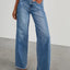 Raw Hem Wide Leg Jeans - Korvel