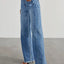 Raw Hem Wide Leg Jeans - Korvel