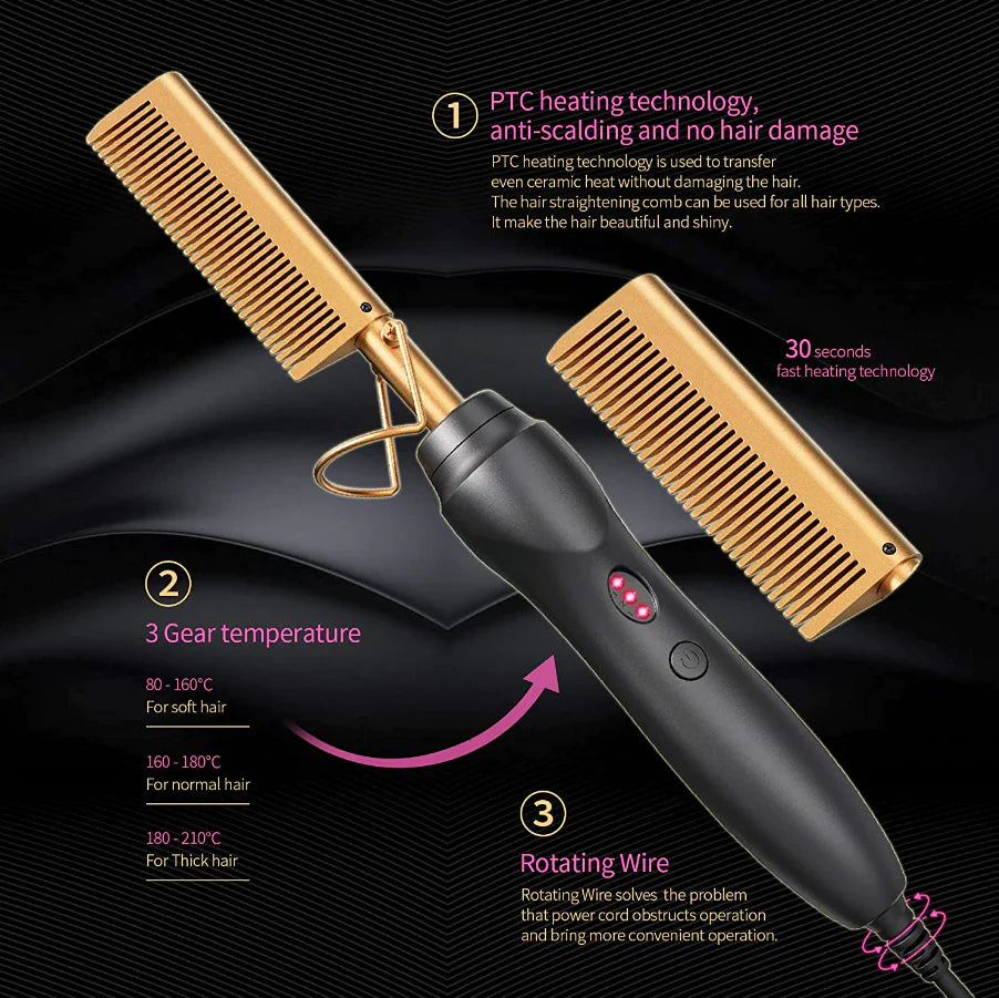 Pro Electric Beard Straightening Comb