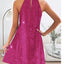 Elegant Halter Strapless Sequin Formal Dress